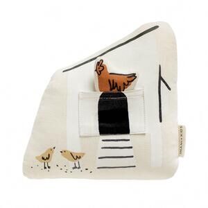 NEW IMANI COLLECTIVE interactive chicken coup pillow in beige